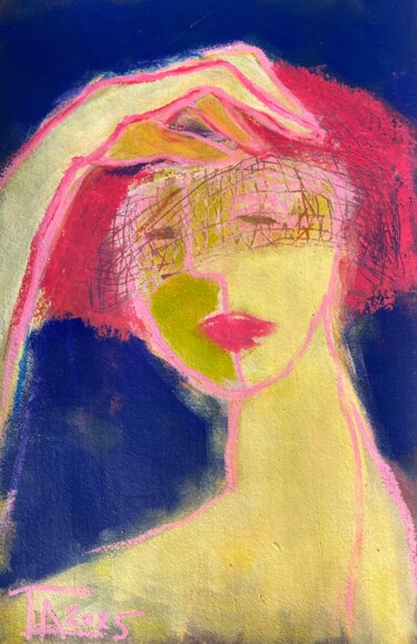 Porträt mit Schleier. Tekening getiteld "Porträt mit Schleie…" door Tatjana Auschew, Origineel Kunstwerk, Pastel