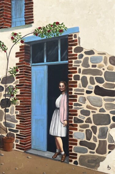 Painting titled "Sur le seuil" by Anna D., Original Artwork, Acrylic