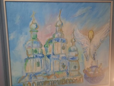 Schilderij getiteld "Молитва" door Irina Koval Cuk, Origineel Kunstwerk, Olie Gemonteerd op Andere stijve panelen