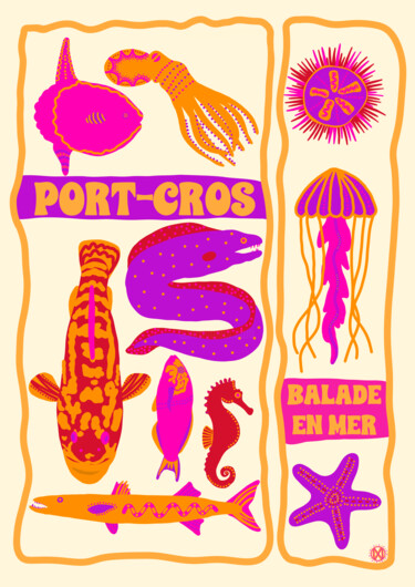 Balade en mer, royaume des esprits marins Arte digitale intitolato "Balade en mer, roya…" da Petitetoulon, Opera d'arte originale, Pittura digitale