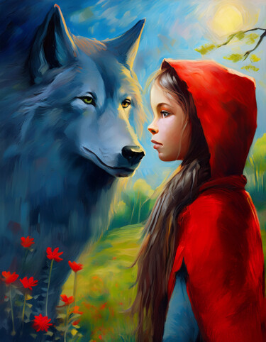PETIT CHAPERON ROUGE Arte digitale intitolato "PETIT CHAPERON ROUGE" da Jocya Cornier, Opera d'arte originale, Immagine generata dall'IA