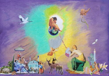 Terra Mirabilium Terre merveilleuse Collages titled "Terra Mirabilium Te…" by Isabelle Flegeau, Original Artwork, Collages