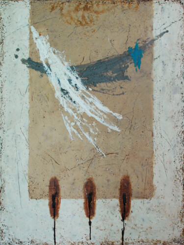 "Angel feather" Malarstwo zatytułowany „"Angel feather"” autorstwa Rumen Spasov, Oryginalna praca, Enkaustyczny Zamontowany na Panel drewnia…