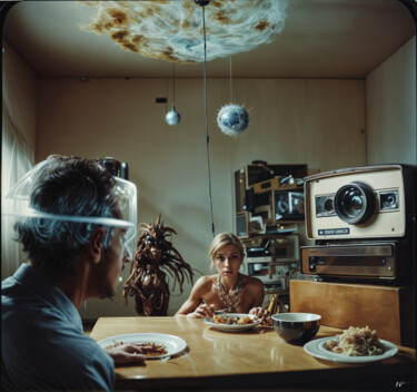 Arte digital titulada "Dining room" por Frederic Racaud, Obra de arte original, Imagen generada por IA