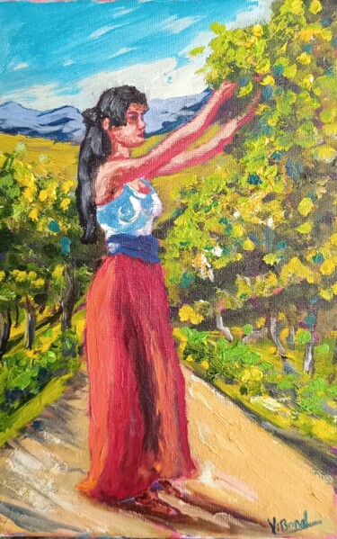 Pittura intitolato "Grape Harvest" da Vitalii Bondarenko (ViBond), Opera d'arte originale, Olio