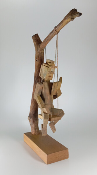 Sculpture titled "Lector LI" by José Manuel Solares, Original Artwork, Wood