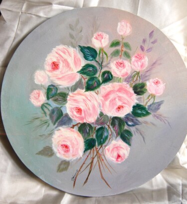 "rond de roses - hui…" başlıklı Tablo Patricia Giroldini Hyvernat tarafından, Orijinal sanat, Petrol