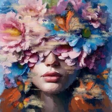 Open Your Mind, portrait Pintura intitulada "Open Your Mind, por…" por Marina Fedorova, Obras de arte originais, Óleo