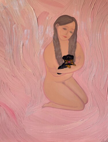 The World Burns, and Yet or Venus in the Arms Peinture intitulée "The World Burns, an…" par Amina Ivanova, Œuvre d'art originale, Huile Monté sur Châssis en bois