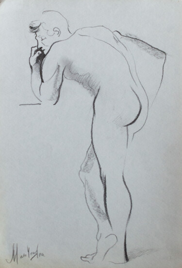 "sketch of a male fi…" başlıklı Tablo Pavel Minchenia tarafından, Orijinal sanat, Kalem