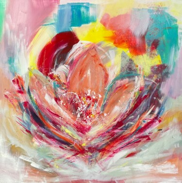 Lotus des Lichts - Lotus of light 「Lotus des Lichts -…」というタイトルの絵画 Susanna Schorrによって, オリジナルのアートワーク, アクリル ウッドストレッチャーフレームにマウント