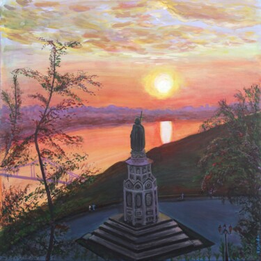 "Morning over the Dn…" başlıklı Tablo Yuliia Azowska (Azowska) tarafından, Orijinal sanat, Akrilik