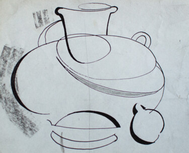 Painting titled "with lemon" by Pavel Minchenia, Original Artwork, Ink