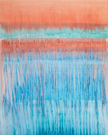 6 Hours Of Biking North / Red Turquoise Blue Schilderij getiteld "6 Hours Of Biking N…" door Simon Findlay, Origineel Kunstwerk, Acryl