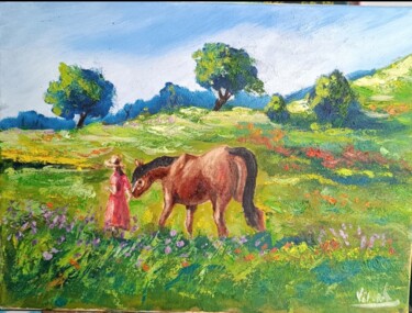 Pittura intitolato "The warmth of a Sum…" da Vitalii Bondarenko (ViBond), Opera d'arte originale, Olio