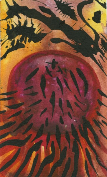 Cosmic Tigress's mixed feelings II - quality print 印花与版画 标题为“Cosmic Tigress's mi…” 由Lya Helia, 原创艺术品, 墨