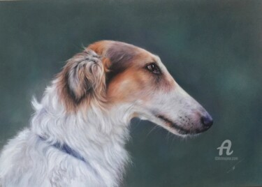 제목이 "Elegant dog"인 그림 Irene_art로, 원작, 파스텔