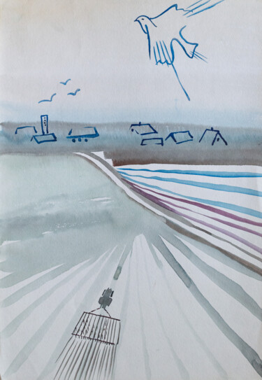 Pintura intitulada "royal business" por Pavel Minchenia, Obras de arte originais, Aquarela