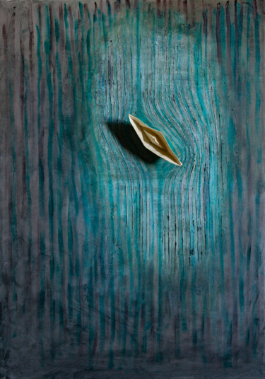Painting titled "Paper boat" by Fatmir Brezanin, Original Artwork, Oil