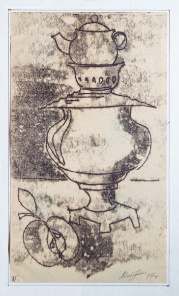 Pittura intitolato "samovar" da Pavel Minchenia, Opera d'arte originale, Olio