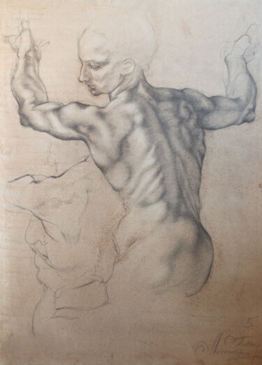 Pittura intitolato "torso sketch" da Pavel Minchenia, Opera d'arte originale, Matita