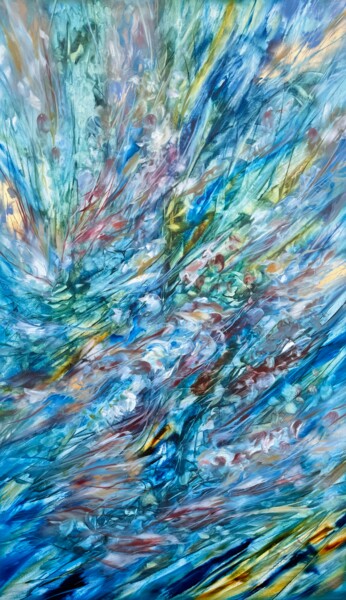 Schilderij getiteld "Water Reflections V" door Khrystyna Kozyuk, Origineel Kunstwerk, Olie Gemonteerd op Frame voor houten b…