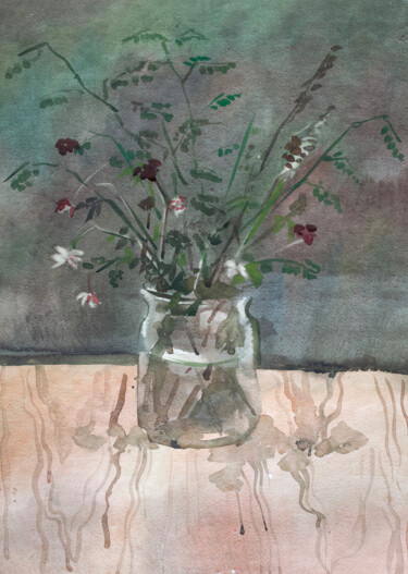Картина под названием "bouquet" - Pavel Minchenia, Подлинное произведение искусства, Акварель