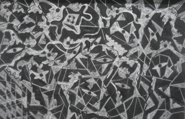Drawing titled "Nosso tempo MAI-14A" by Antonio Guimaraes, Original Artwork, Chalk