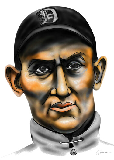 Ty Cobb Detroit Tigers MLB Baseball Player Artwork "Ty Cobb Detroit Tig…" başlıklı Dijital Sanat Ouraniart tarafından, Orijinal sanat, Dijital Resim