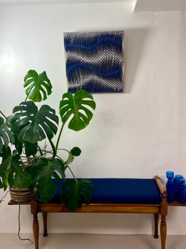 Arte textil titulada "Tableau sculpture a…" por Yasmina Kijek, Obra de arte original, Fibra textil Montado en Bastidor de ca…