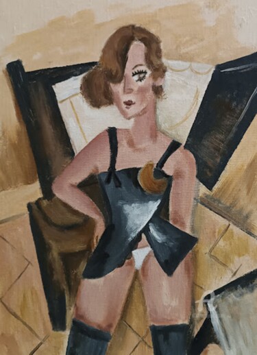Portrait of a woman. Pintura intitulada "Portrait of a woman." por Irina Oleynik, Obras de arte originais, Óleo