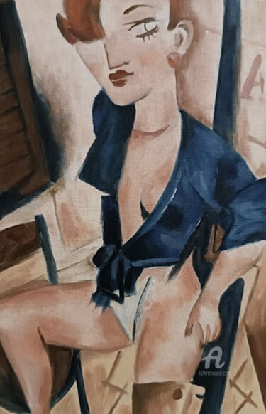 Woman with raised leg. "Woman with raised l…" başlıklı Tablo Irina Oleynik tarafından, Orijinal sanat, Petrol