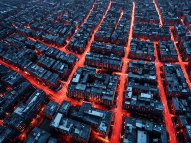 Digital Arts titled "Rues Rouges" by Frraincky, Original Artwork, AI generated image