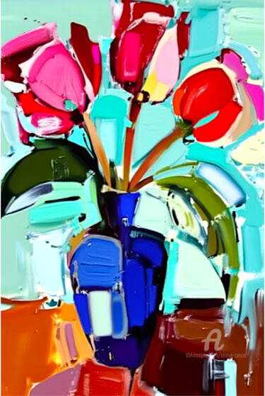 Digitale Kunst getiteld "01-Abstract still l…" door Teresa Casas, Origineel Kunstwerk, AI gegenereerde afbeelding