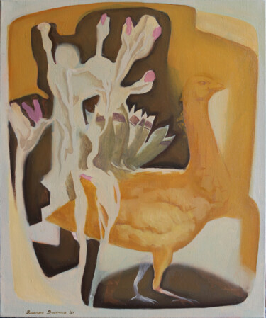 「HIDING IN THE GRASS…」というタイトルの絵画 Dmytro Dotsenkoによって, オリジナルのアートワーク, オイル