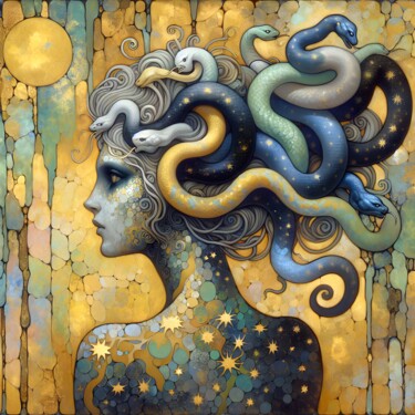 "MEDUSA" serie stampe artistiche da collezione Digitale Kunst getiteld ""MEDUSA" serie stam…" door Angelo Mazzoleni, Origineel Kunstwerk, 2D Digital Work
