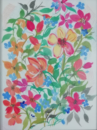 绘画 标题为“Print only (5)” 由Rajini Gundavarapu, 原创艺术品, 水彩