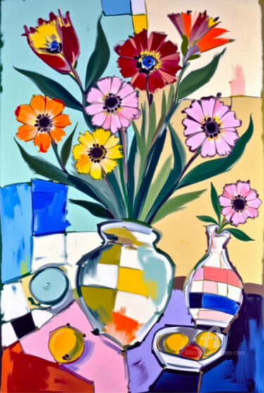 Digitale Kunst getiteld "20-Abstract still l…" door Teresa Casas, Origineel Kunstwerk, AI gegenereerde afbeelding