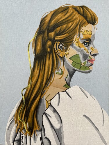 Collages intitulée "Summer" par Annabelle Amory, Œuvre d'art originale, Acrylique Monté sur Carton