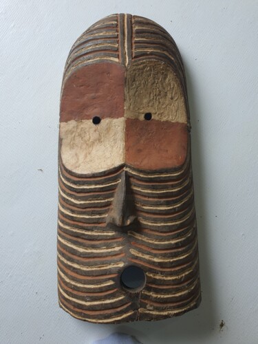 Sculpture titled "mask luba" by Isuge Peter Lugoloire, Original Artwork, Wood