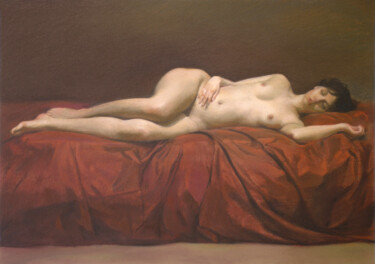 Спящая обнаженная Pintura intitulada "Спящая обнаженная" por Oleg Sergeev, Obras de arte originais, Pastel