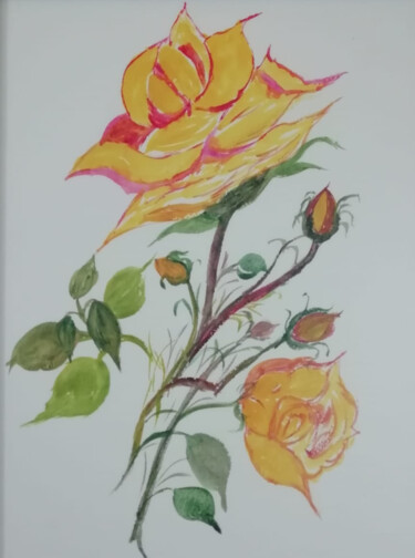 Painting titled "Print only (6)" by Rajini Gundavarapu, Original Artwork, Watercolor