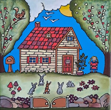 Pintura intitulada "Vivement l'été" por Nadège Dubreuil, Obras de arte originais, Acrílico