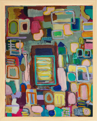Peinture intitulée "A new archeology op…" par Geert Lemmers, Œuvre d'art originale, Acrylique Monté sur Panneau de bois