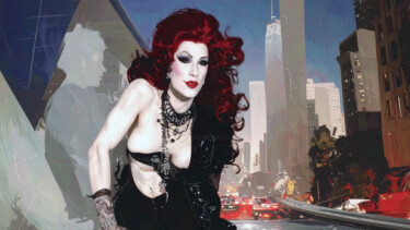 印花与版画 标题为“Chérie Lamour” 由Jules Gallipoli, 原创艺术品, 数字油画