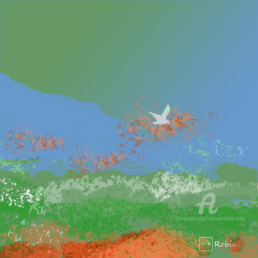 Digital Arts με τίτλο "Féérie" από Jeanne-Marie Robic, Αυθεντικά έργα τέχνης, Ψηφιακή ζωγραφική Τοποθετήθηκε στο Ξύλινο πάνελ