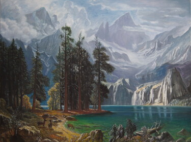 제목이 ""Mountain Lake""인 미술작품 Pavlo Sushinsky로, 원작, 기름