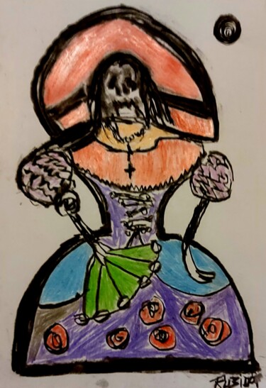 Desenho intitulada "Esta faja me está M…" por Fernando Rubio, Obras de arte originais, Carvão