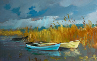 Painting titled "Rays of light shini…" by Yuriy Suprunchuk, Original Artwork, Oil Mounted on Cardboard