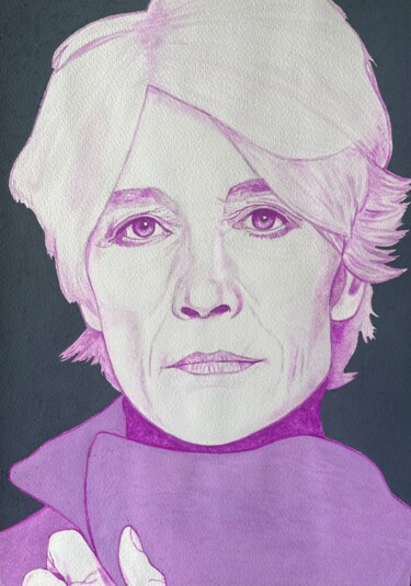 绘画 标题为“Portrait de Francoi…” 由Alex Bouvier, 原创艺术品, 水彩